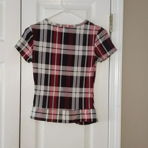Rue 21 red black plaid shirt Sz XS NWOT - Picture 5 of 5
